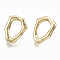 Brass Stud Earring Findings, Cadmium Free & Nickel Free & Lead Free, with Loop, Real 18K Gold Plated, 22x15.5mm, Hole: 1mm, Pin: 0.7mm