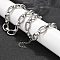 304 Stainless Steel Twisted Oval Link Chain Necklaces, Non-Tarnish, Stainless Steel Color, 17.95 inch(45.6cm)