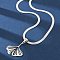 Ginkgo Leaf 201 Stainless Steel Herringbone Chains Pendant Necklaces, Stainless Steel Color, 16.14 inch(41cm)