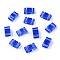 2-Hole Glass Seed Beads, Transparent Colours, Rectangle, Blue, 4.5~5.5x2x2~2.5mm, Hole: 0.5~0.8mm