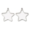 Non-Tarnish 304 Stainless Steel Open Back Bezel Star Pendants, For DIY UV Resin, Epoxy Resin, Pressed Flower Jewelry, Stainless Steel Color, 32x30x3mm, Hole: 2.2mm, Inner Diameter: 23x28mm