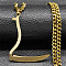 201 Stainless Steel Grim Reape Scythe Pendant Necklaces, Golden, 19.61 inch(49.8cm)