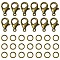 50Pcs Zinc Alloy Lobster Claw Clasps, Parrot Trigger Clasps, with 150Pcs Iron Open Jump Rings, Antique Bronze, 12x6mm, Hole: 1.2mm