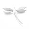 304 Stainless Steel Big Pendants, with Rhinestone, Dragonfly, Stainless Steel Color, 55x42x2mm, Hole: 5mm