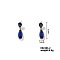 Elegant Shiny Waterdrop Stud Earrings for Women, Delicate and Versatile, Dark Blue, Golden, 35x8mm