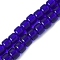 Handmade Lampwork Beads Strands, Rondelle, Dark Blue, 7.5x5.5mm, Hole: 1.5~1.8mm, about 40pcs/strand, 9.35''(23.75cm)