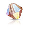 Preciosa® Crystal Beads, Czech Crystal, Bicone(451 69 302 Rondelle), 70030 20000 Rose Peach AB 2x, 6mm, Hole: 1mm