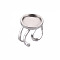 Tarnish Resistant 201 Stainless Steel Cuff Ring Findings, Round Bezel Cup Ring Settings, Laser Cut, Stainless Steel Color, Tray: 14mm, US Size 7 1/4(17.5)~US Size 8(18mm)