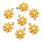 Opaque Resin Pendants, Daisy Flower Charms, Gold, 21x17x5.5mm, Hole: 2mm
