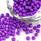 Baking Paint Glass Seed Beads, Round, Dark Violet, 3x1.5~3mm, Hole: 1mm, about 10000pcs/bag, about 450g/bag