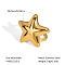 Stainless Steel Star Cuff Rings for Women, Golden, 24mm
