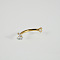 304 Stainless Steel Clear Cubic Zirconia Curved Barbell Labrets, Cartilage Earrings, Golden, 8mm
