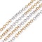 Two Tone 304 Stainless Steel Cable Chains, with Spool, Unwelded, Golden & Stainless Steel Color, 4x3x0.8mm, 32.8 Feet(10m)/roll