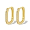 925 Sterling Silver Micro Pave Cubic Zirconia Hoop Earrings for Women, Oval, Golden, 14x10x1.5mm