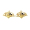 Golden Plated Alloy Enamel Connector Charms, Fan with Panda Links, Cadmium Free & Lead Free, Dark Red, 21x31x1mm, Hole: 1.8mm and 1.4mm
