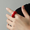 3D Heart Zinc Alloy Enamel Finger Rings, Golden, Red, Inner Diameter: 18mm