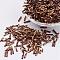 Glass Twisted Bugle Beads, Metallic Colours,Camel, 9x2mm, Hole: 0.5mm, about 7000pcs/bag