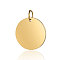 201 Stainless Steel Pendants, Manual Polishing, Flat Round, Stamping Blank Tag, Golden, 20x1.5mm, Hole: 3.5mm