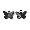 304 Stainless Steel Charms, Butterfly, Electrophoresis Black, 12x15x3mm, Hole: 2mm