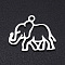 Non-Tarnish 201 Stainless Steel Pendants, Elephant, Hollow, Stainless Steel Color, 20x16x1mm, Hole: 1.5mm