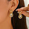 Brass Clear Cubic Zirconia Butterfly with Teardrop Dangle Stud Earrings, Golden, 28x15mm