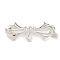 Brass Brooches Findings, Cadmium Free & Lead Free, Bowknot, Silver, 10x28x1mm