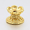 Brass Lotus Beads, Buddha Jewelry Making, Real 18K Gold Plated, 7x9mm, Hole: 1.9~2.5mm