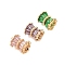 Brass Beads, with Glass, Nickel Free, Column, Mixed Color, 8.5x11mm, Hole: 2mm