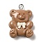 Opaque Resin Pendants, with Platinum Plated Iron Loops, Bear, 27x19x8mm, Hole: 2.5mm