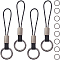 Leather Keychain, with Alloy Clasp, Black, 145x33mm