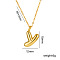 304 Stainless Steel Chunky Initial Pendant Necklaces, Real 18K Gold Plated, Letter Y, 15.75 inch(40cm)