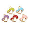 Autumn Theme Alloy Enamel Pendants, Cadmium Free & Lead Free, Double Mushroom, Light Gold, Mixed Color, 19.5x18x2.5mm, Hole: 2.5mm