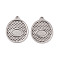 304 Stainless Steel Pendants Cabochons for Enamel, Oval with Eye, Stainless Steel Color, 24x20x2mm, Hole: 1.8mm