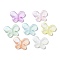 Transparent Acrylic Beads, Luminous Beads, Glow in the Dark, Butterfly, Mixed Color, 15x20x4.5mm, Hole: 1.4mm, about 710pcs/500g