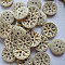 Carved Buttons with 2-Hole in Round Shape for Kids, Coconut Button, BurlyWood, 13mm
