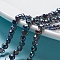 Natural Baroque Pearl Keshi Pearl, Cultured Freshwater Pearl Beads Strands, Two Sides Polished, Dyed, Nuggets, Slate Gray, 4.5~6x2.8~3.5x4.2~5mm, Hole: 0.5mm, about 37pcs/strand, 6.69 inch(17cm)