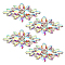 4Pcs Glass Cabochons(Hot Melt Adhesive On The Back), Garment Accessories, Flower, Clear AB, 42x86x7.5mm, Hole: 1mm