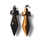 Natural Tiger Eye Pendants, Bicone Charms, with Brass Findings, Platinum, 48.8~50x14mm, Hole: 6.5x4.5mm