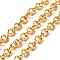 Ion Plating(IP) 304 Stainless Steel Textured Cable Chains, with Spool, Unwelded, Golden, 7~8x1.2~1.5mm, about 16.40 Feet(5m)/Roll