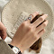 DIY fashionable stainless steel ring with non fading color, female niche high-end light luxury tagram style