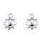 Brass Charms, Cadmium Free & Nickel Free & Lead Free, Sunflower, Platinum, 9x7x3mm, Hole: 1.2mm