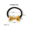 Stainless Steel Elastic Hair Ties for Women Girls, Scrunchie/Scrunchy Hair Accessories, Bowknot, 34x20x3.5mm, Inner Diameter: 42mm