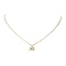Clear Cubic Zirconia Word No Pendant Necklace, Brass Jewelry, Golden, 17.72 inch(45cm), no: 13x12mm