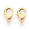 Brass Lobster Claw Clasps, Long-Lasting Plated, Nickel Free, Real 18K Gold Plated, 22.5x14x4mm, Hole: 2.4mm