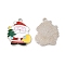 Christmas Alloy Enamel Pendants, Platinum, Santa Claus, 20x17x1mm, Hole: 1.5mm