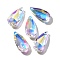 Glass Pendants, Teardrop, AB Color, Faceted, Clear AB, 24x12x5.5mm, Hole: 1.4mm