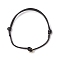 Adjustable Waxed Polyester Cord Bracelet Making, with 304 Stainless Steel Rings, Black, Golden, Inner Diameter: 2-3/8~5-1/8 inch(6~13cm)
