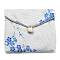 Chinese Style Floral Cloth Jewelry Storage Pouches, with Plastic Button, Rectangle Jewelry Gift Case for Bracelets, Earrings, Rings, Random Pattern, Light Cyan, 7.5x8.5x0.3~0.7cm
