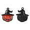Halloween Alloy Enamel Pendants, Long-Lasting Plated, Cadmium Free & Nickel Free & Lead Free, Electrophoresis Black, Pumpkin, 23x19.5x2.4mm, Hole: 1.5mm