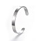 Tarnish Resistant 304 Stainless Steel Blank Cuff Bangles, Name Text Bangle, Stainless Steel Color, Inner Diameter: 50x63mm, Width: 8mm
